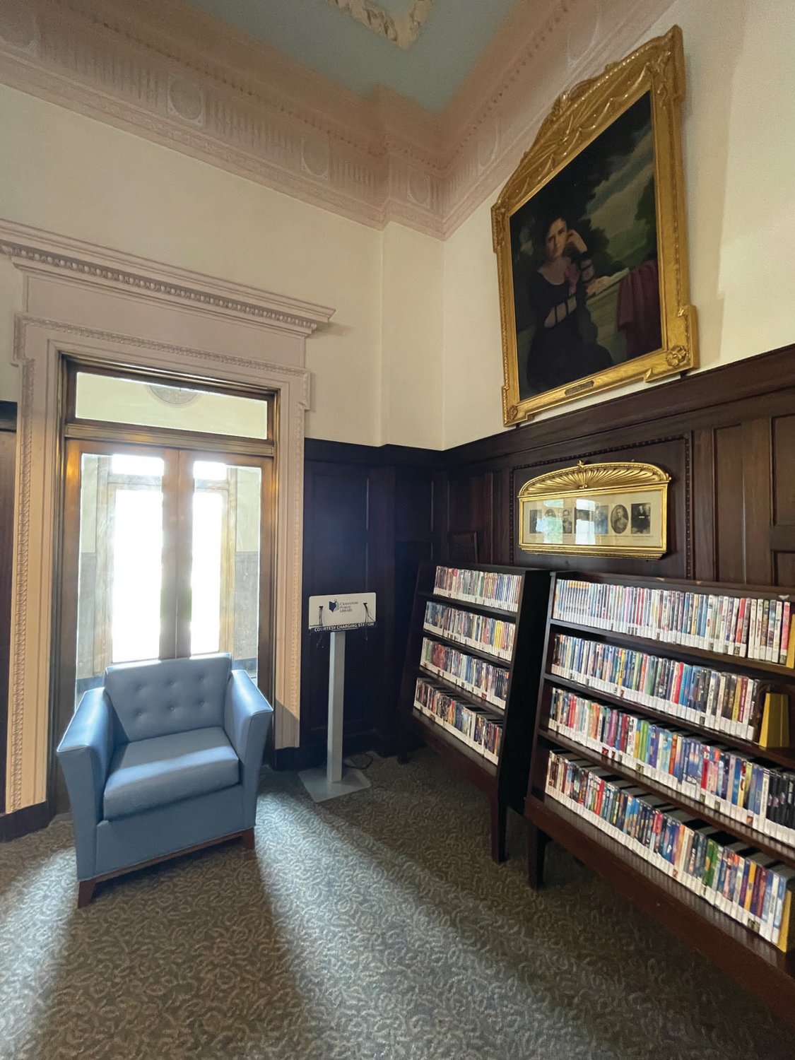 QUIET COMFORT: As part of interior improvements at the William Hall Library, several new chairs have been placed in alcove areas to provide for additional reading spaces.